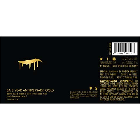 Finback BA 8 Year Anniversary: Gold Imperial Stout