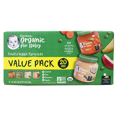 Gerber 1st Foods Organic Baby Food, Fruit & Veggie Value Pack
