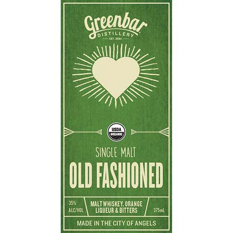 Greenbar Distillery Single Malt Old Fashioned Whiskey