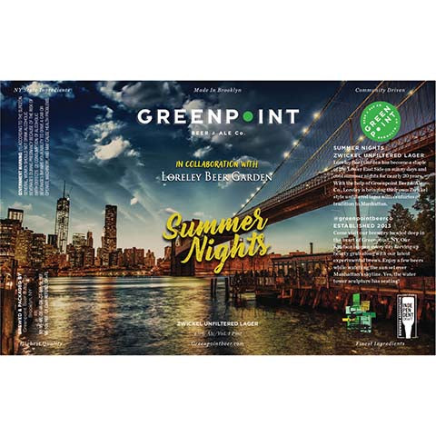 Greenpoint Summer Nights Lager