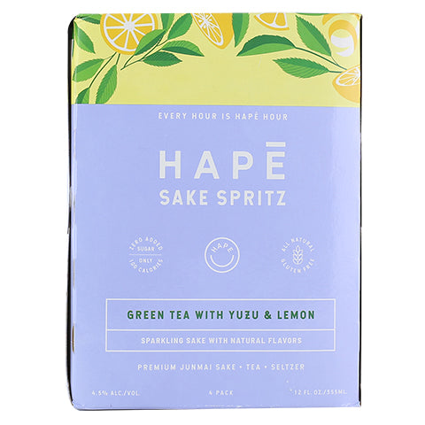 Hape Sake Spritz Green Tea with Yuzu & Lemon Seltzer