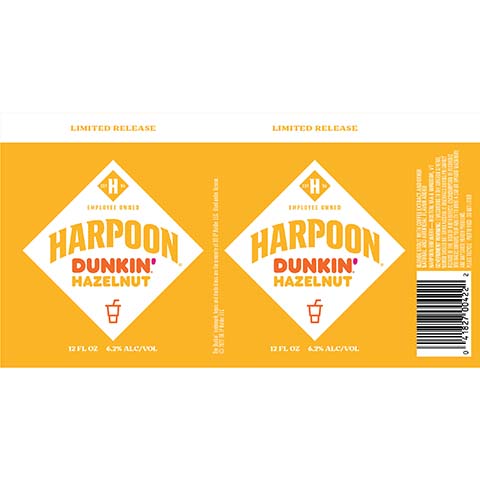 Harpoon Dunkin' Hazelnut Blonde Stout