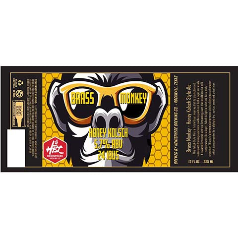 Hemisphere Brass Monkey Honey Kolsch