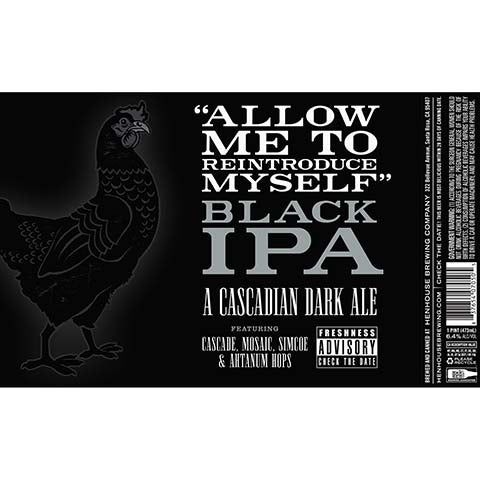 HenHouse Allow Me To Reintroduce Myself Black IPA