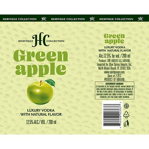 Heritage-Collection-Green-Apple-Vodka-200ML-BTL