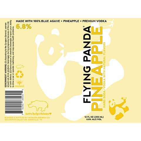 Hexagon Flying Panda Pineapple