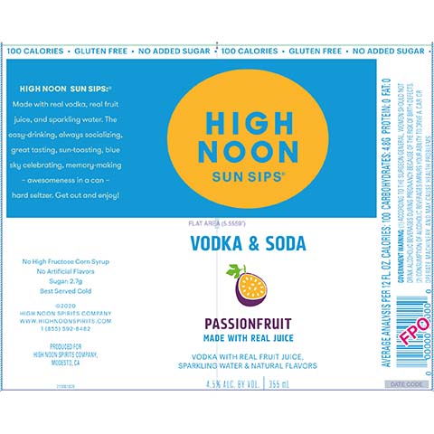 High Noon Sun Sips Passionfruit Hard Seltzer – CraftShack - Buy