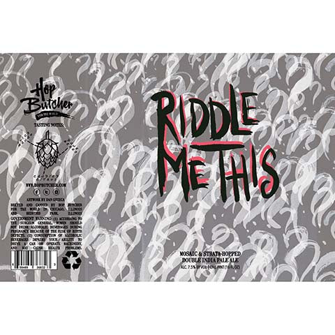 Hop Butcher Riddle Me This DIPA