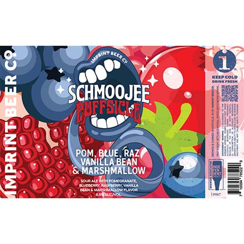 Imprint Schmoojee Puffsicle Pom, Blue Raz, Vanilla Bean & Marshmallow Sour