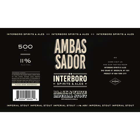 Interboro Ambassador Black & White Imperial Stout