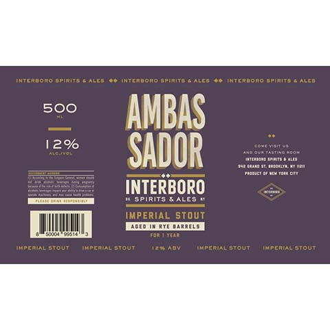 Interboro Ambassador Imperial Stout (Aged In Rye Barrel)