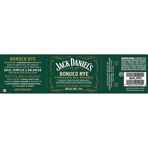 Jack Daniel's Bonded Rye Whiskey