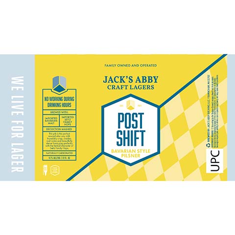 Jack's Abby Post Shift Pilsner