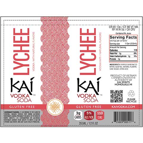 Kai Lychee Vodka Soda – CraftShack - Buy craft beer online.