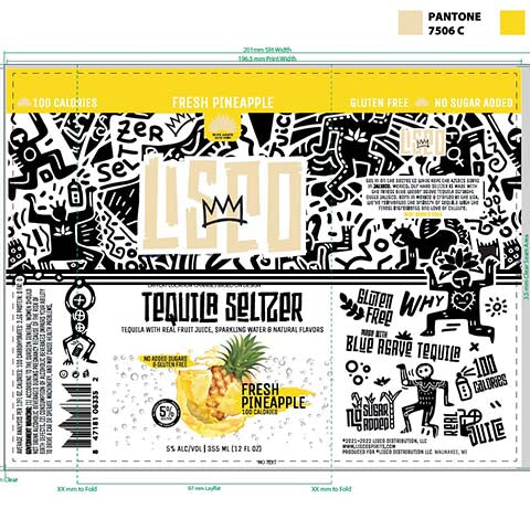 Lisco Fresh Pineapple Tequila Seltzer