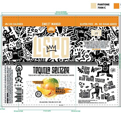 Lisco Sweet Mango Tequila Seltzer