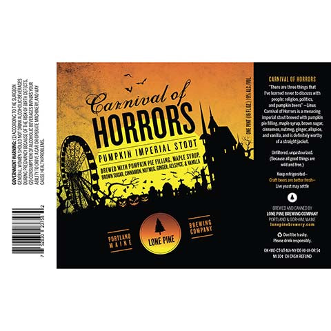 Lone Pine Carnival Of Horrors Pumpkin Imperial Stout