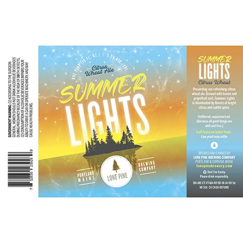 Lone Pine Summer Lights Citrus Wheat Ale