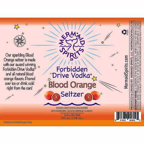 Mermaid Forbidden Drive Vodka Blood Orange Seltzer