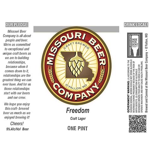 Missouri Beer Freedom Craft Lager