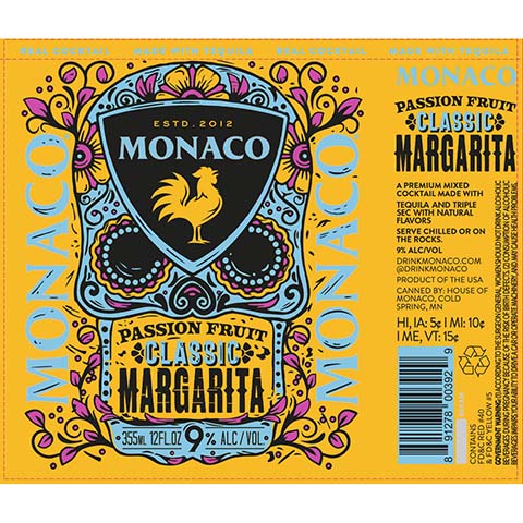 Monaco Passion Fruit Classic Margarita – CraftShack - Buy craft