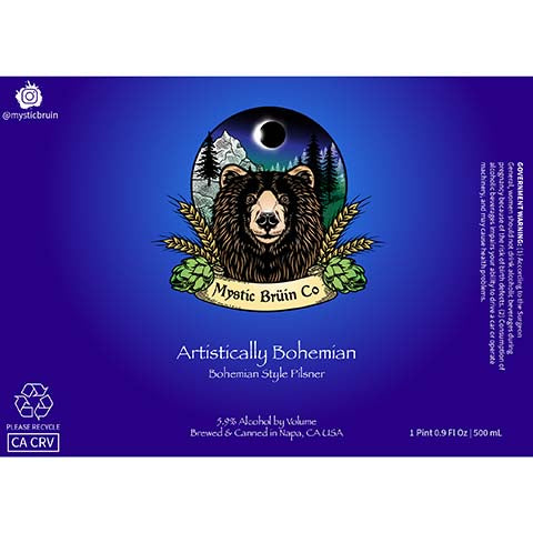 Mystic Bruin Artistically Bohemian Pilsner