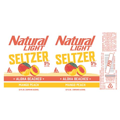 Natural Light Aloha Beaches Mango Peach Seltzer