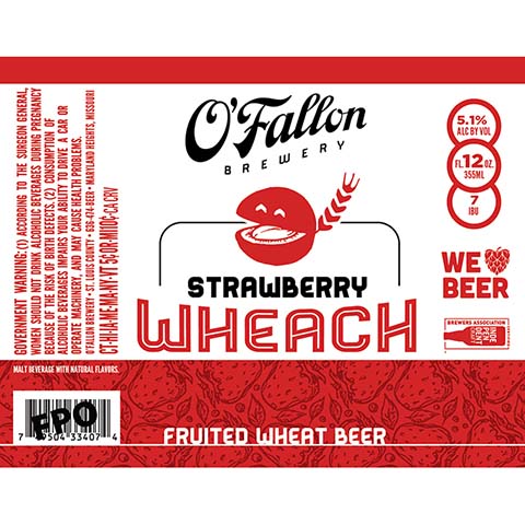 O'Fallon Strawberry Wheach Fruited Wheat Beer
