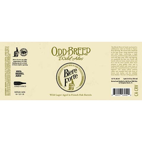 Odd Breed Biere Forte Wild Lager