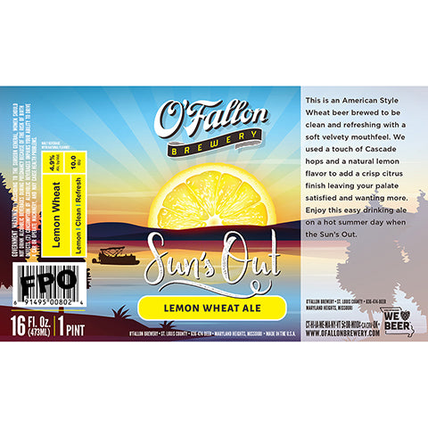 O'Fallon Sun's Out Lemon Wheat Ale