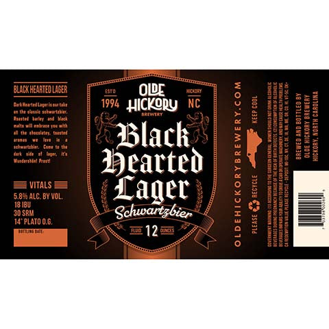 Olde Hickory Black Hearted Lager Schwartzbier