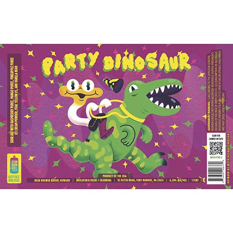 Oozlefinch Party Dinosaur Sour Ale (Raspberry, Mango, Pineapple)