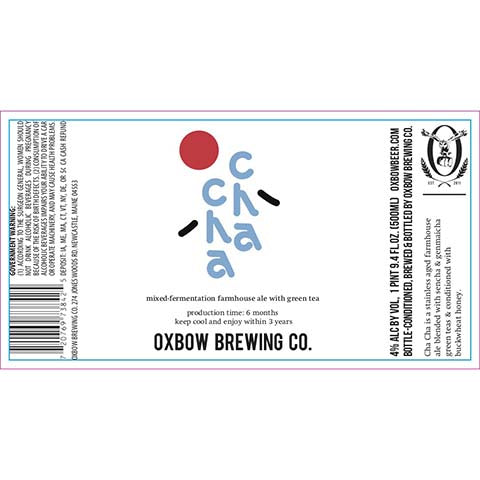 Oxbow Cha Cha Farmhouse Ale CraftShack Buy craft beer online