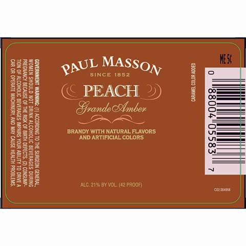 Paul Masson Peach Brandy