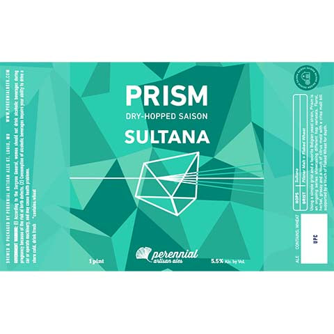 Perennial Prism Sultana Saison Ale