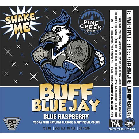 Pine Creek Buff Blue Jay Blue Raspberry Vodka