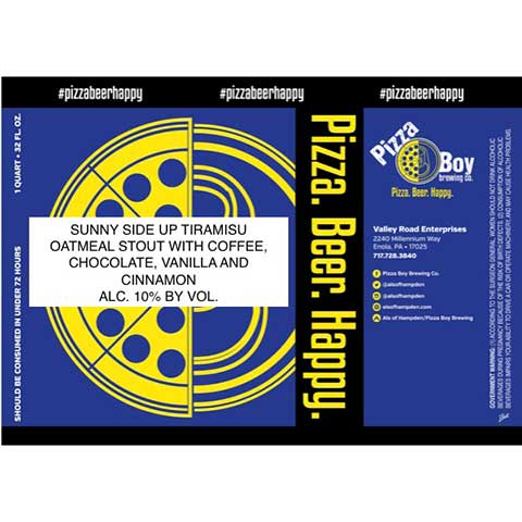Pizza Boy Sunny Side Up Tiramisu Oatmeal Stout