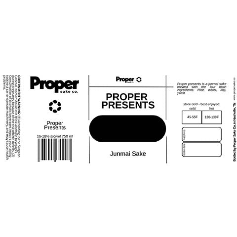 Proper Proper Presents Junmai Sake