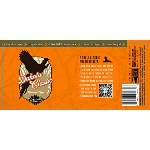 Remedy Dakota Classic Lager