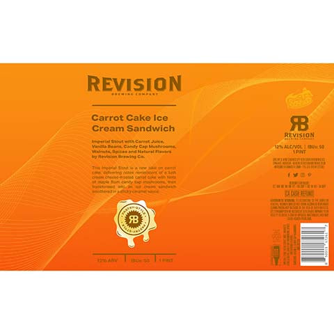 Revision Carrot Cake Ice Cream Sandwich Imperial Stout