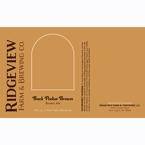Ridgeview Farm Black Pocket Brown Ale