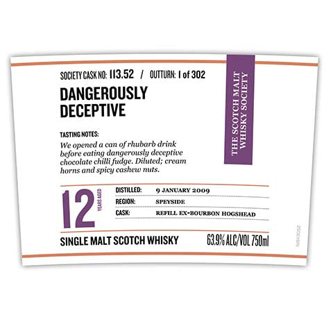    Society-113-52-Dangerously-Deceptive-Single-Malt-Scotch-Whisky-750ML-BTL