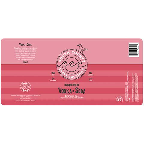 South County Dragon Fruit Vodka & Soda