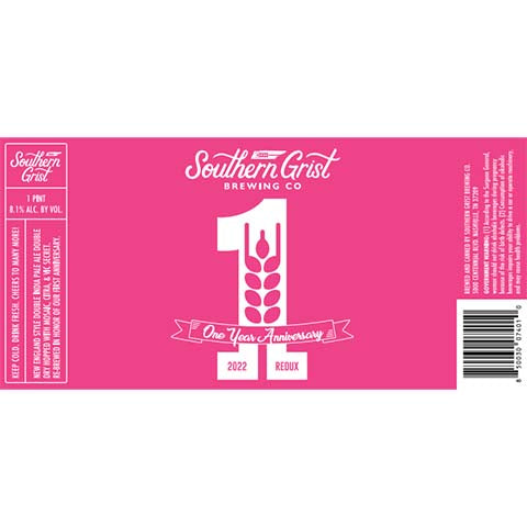 Southern Grist One Year Anniversary DIPA