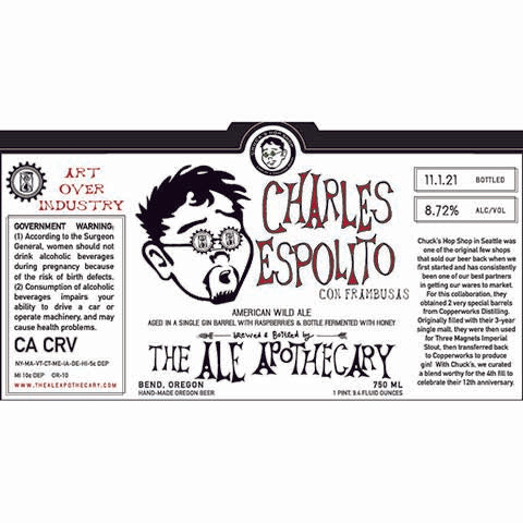 The Ale Apothecary Charles Espolito Con Frambusas Wild Ale