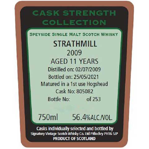 The Glenlivet Strathmill 11 Years Scotch Whiskey (2009)