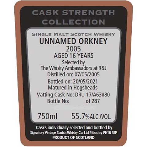 The Glenlivet Unnamed Orkney 16 Years Scotch Whisky (2005)