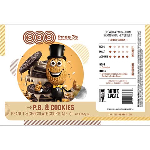 Three 3's P.B. & Cookies