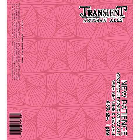 Transient Artisan Ales New Patience Grapefruit Sour