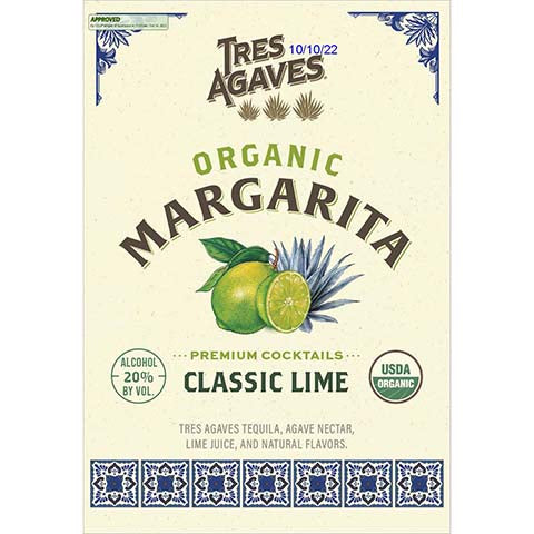 Tres Agaves Organic Margarita (Classic Lime) – CraftShack